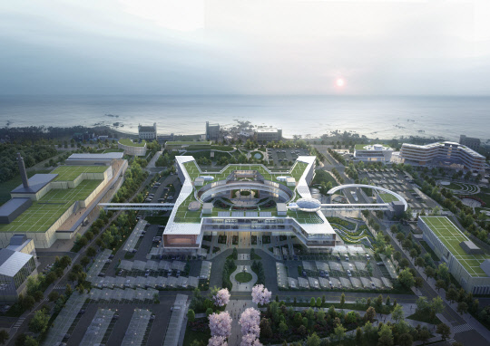 경주시 감포읍에서 착공식을 가진 '한국원자력연구원 문무대왕과학연구소' 조감도  과기정통부 제공